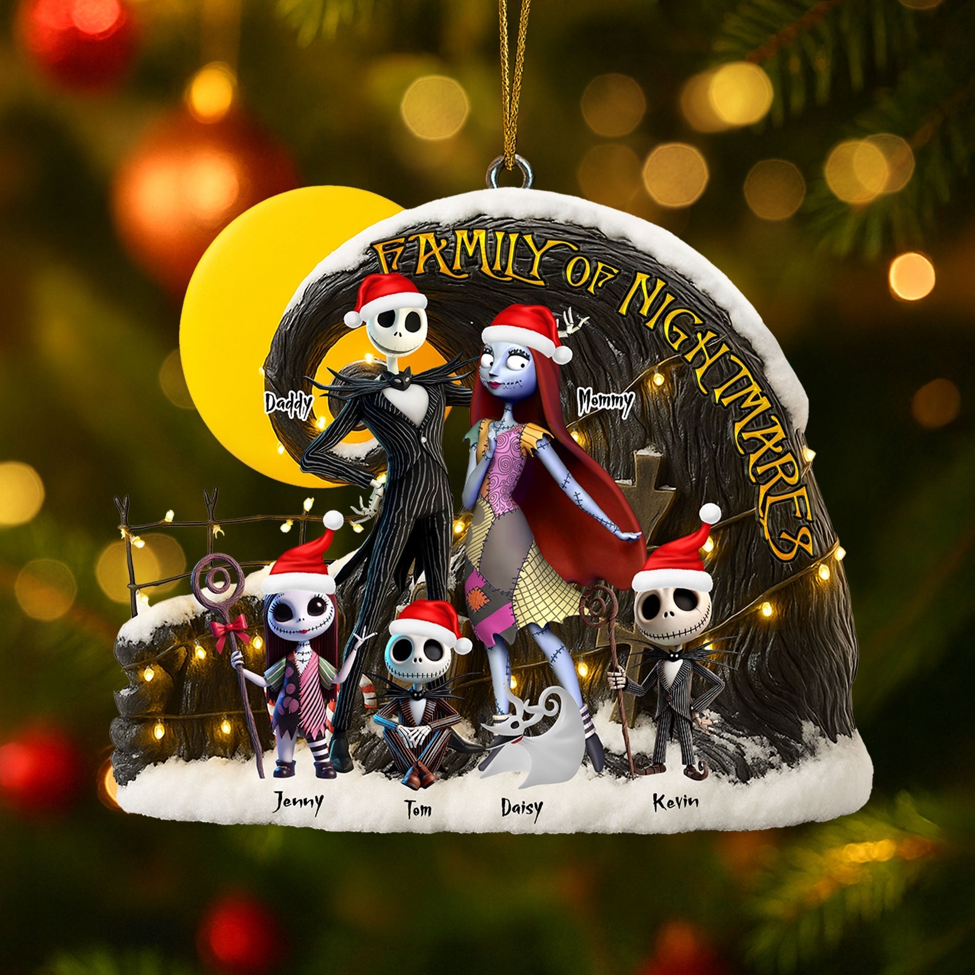 Celebrate Your Spooky Family Spirit - Personalized Spooky Family Ornament Ornament PopCulturePrints