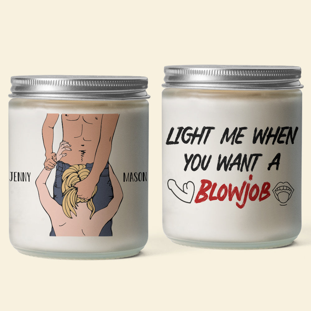 Personalized Candle for Couples - Light Me When You Want a Blowjob Scented Candle PopCulturePrints