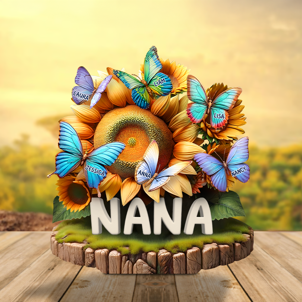 "Brighten Her Day with Personalized Butterflies!" - Acrylic Plaque - Custom Gift for Mom, Grandma, or Loved Ones Shaped Plaques PopCulturePrints