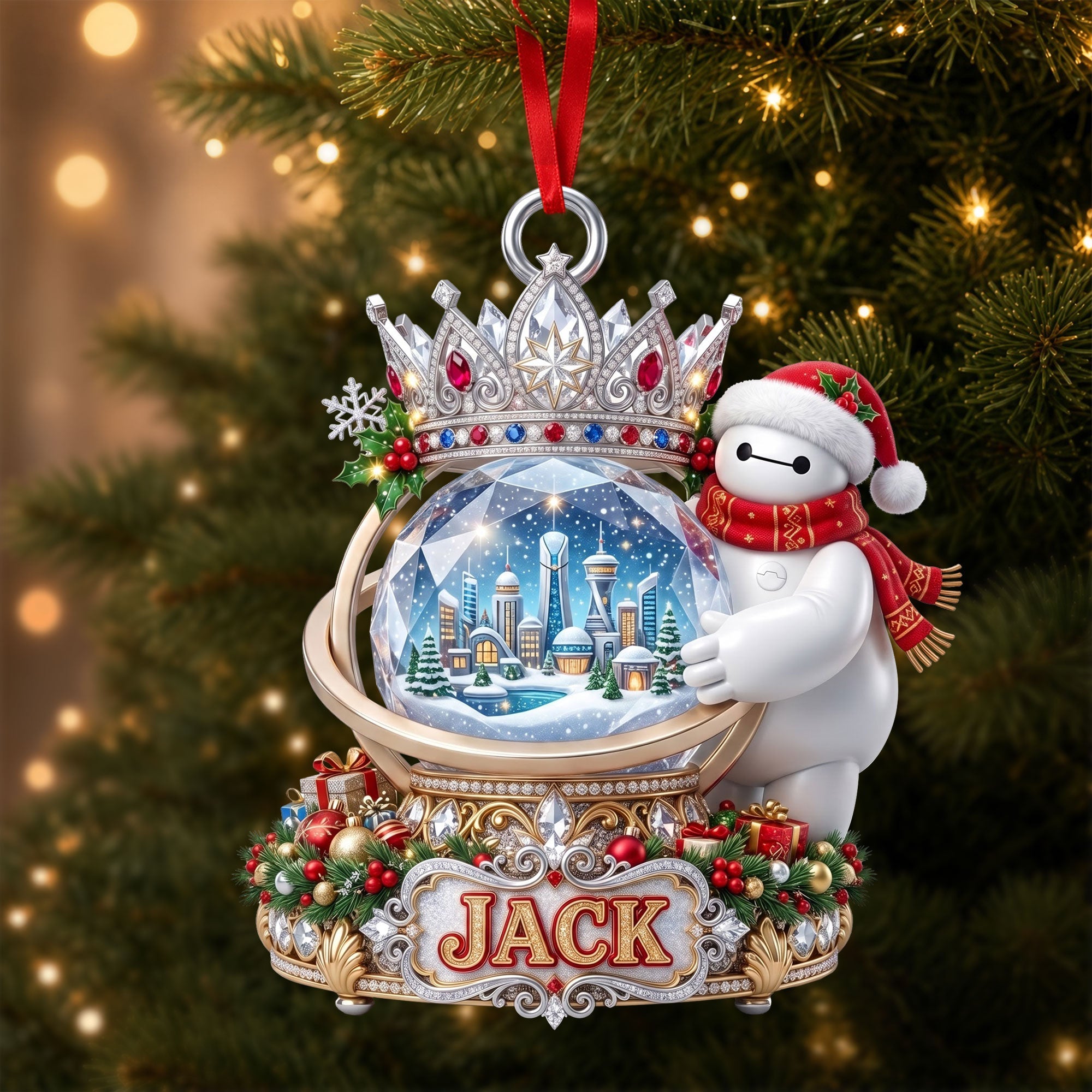 “Bring Home the Holiday Cheer!” - Lovely Merry Inflatable Robot Acrylic Ornament - Custom Christmas Gift for Family & Friends