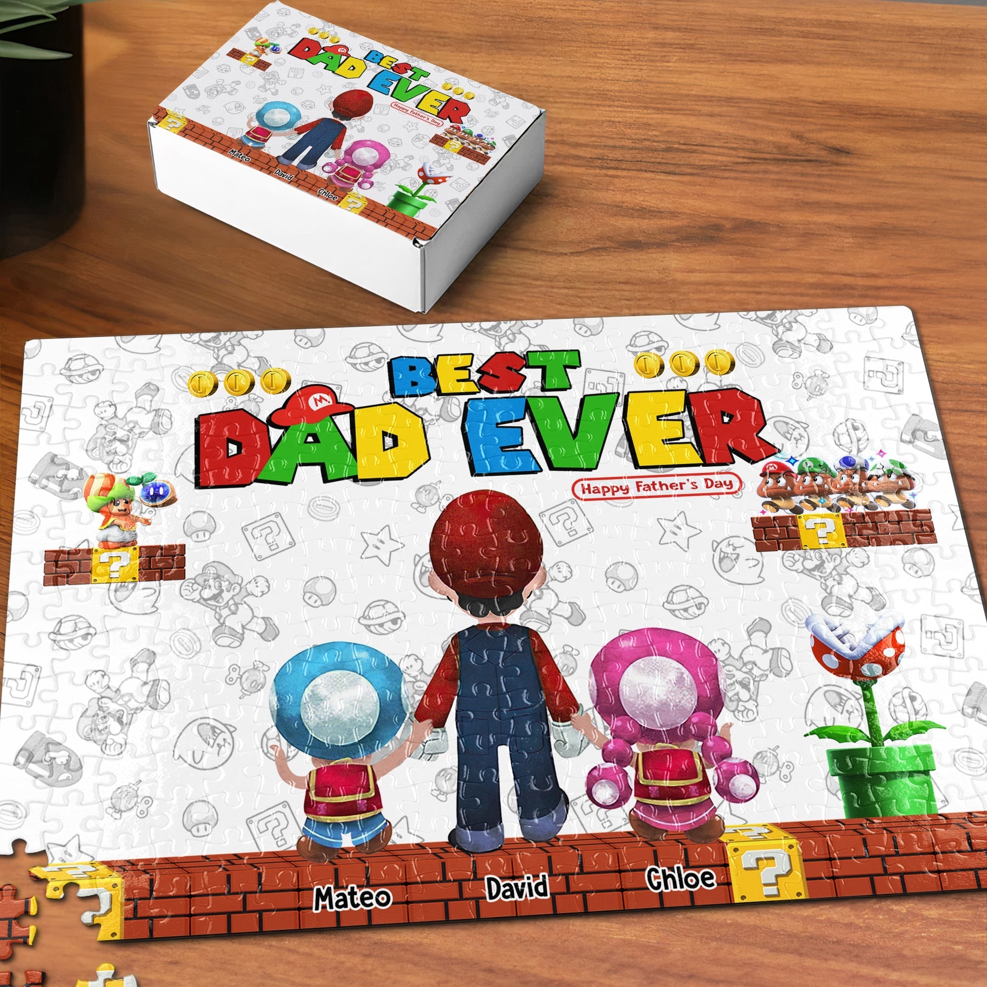 Customizable Best Dad Ever Jigsaw Puzzle for Father's Day Jigsaw Puzzles PopCulturePrints