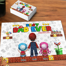 Load image into Gallery viewer, Customizable Best Dad Ever Jigsaw Puzzle for Father&#39;s Day Jigsaw Puzzles PopCulturePrints
