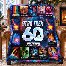 Load image into Gallery viewer, “Boldly Go Where No Gift Has Gone Before” - Personalized Star Trek Blanket - Gift for Sci-Fi Enthusiasts
