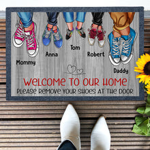 Load image into Gallery viewer, Custom Family Welcome Doormat - Personalized Shoe Prints Doormat PopCulturePrints
