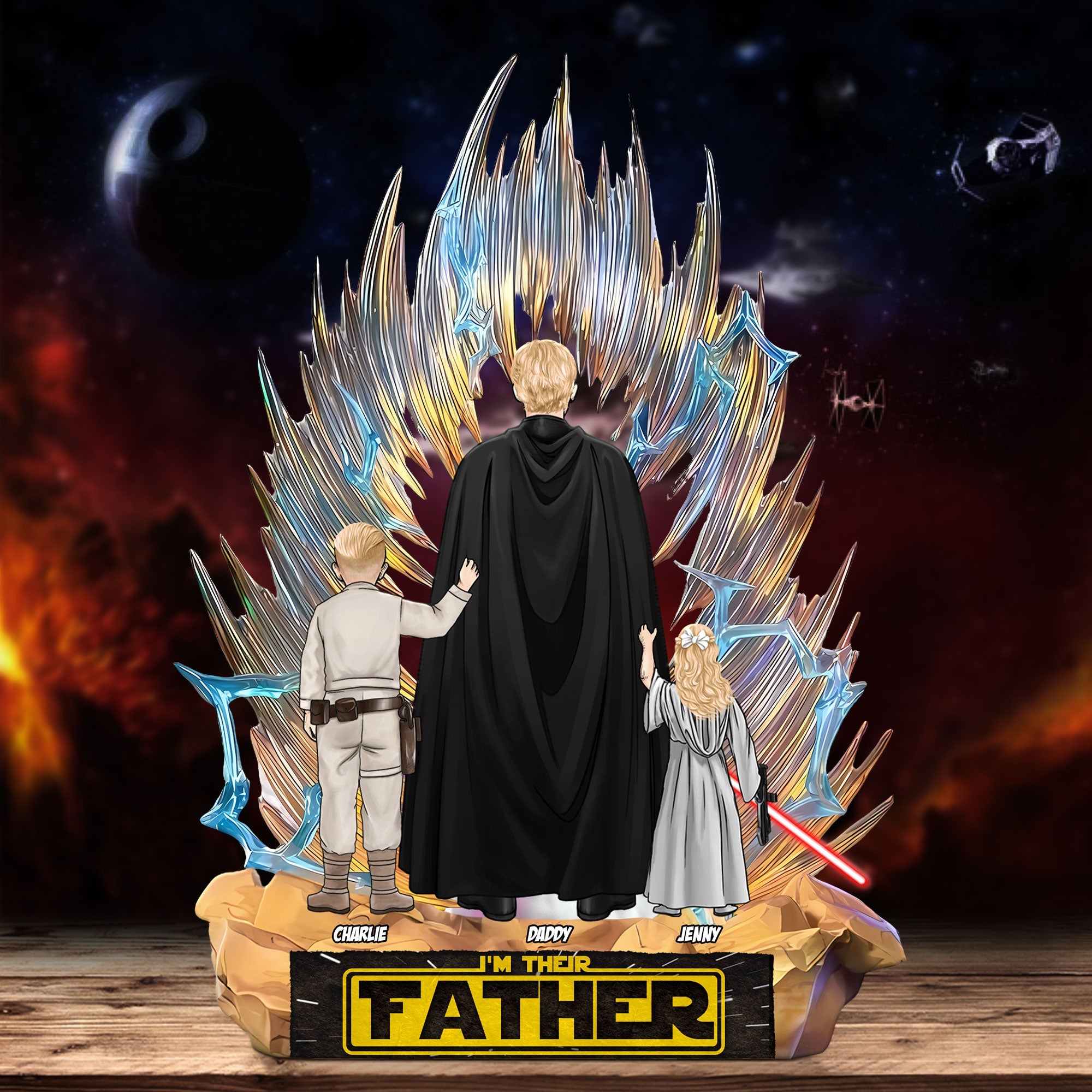 "I'm Their Father" - A Personalized Galaxy Dad Plaque - Unique Gifts for Dads & Grandpas Shaped Plaques PopCulturePrints