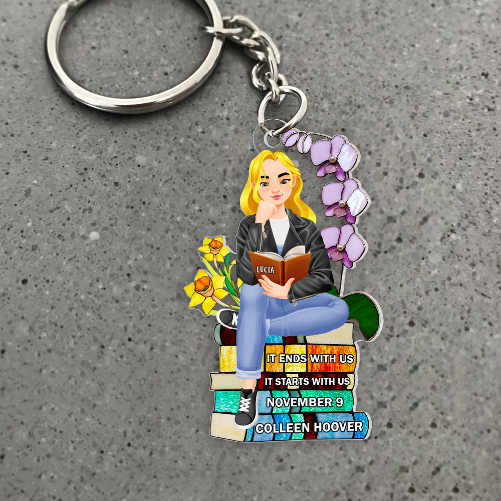Personalized Book Lover Keychain - Customizable Gift Keychains PopCulturePrints
