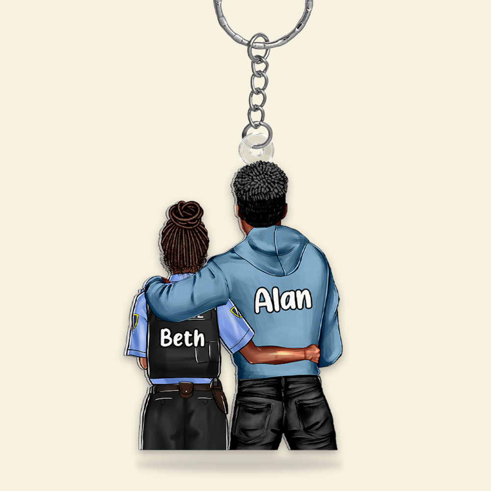 Custom Police Couple Keychain – Meaningful Personalized Valentine's Day Gifts Keychains PopCulturePrints