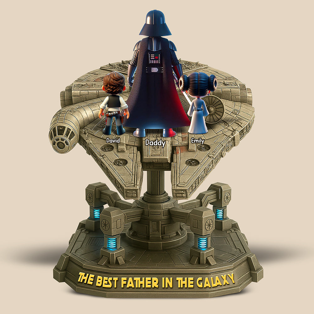 "The Best Father in the Galaxy" - Personalized Acrylic Plaque - Gift for Dad, Grandpa, and More Shaped Plaques PopCulturePrints