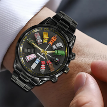 Load image into Gallery viewer, “Drive Your Passion!” - Mighty Trucks Men's Watch - Personalized Gifts for Truck Lovers Men's Watch PopCulturePrints
