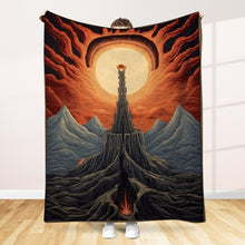 Load image into Gallery viewer, Fantasy Adventure Quilted Blanket - Epic Dragon Battle Design
