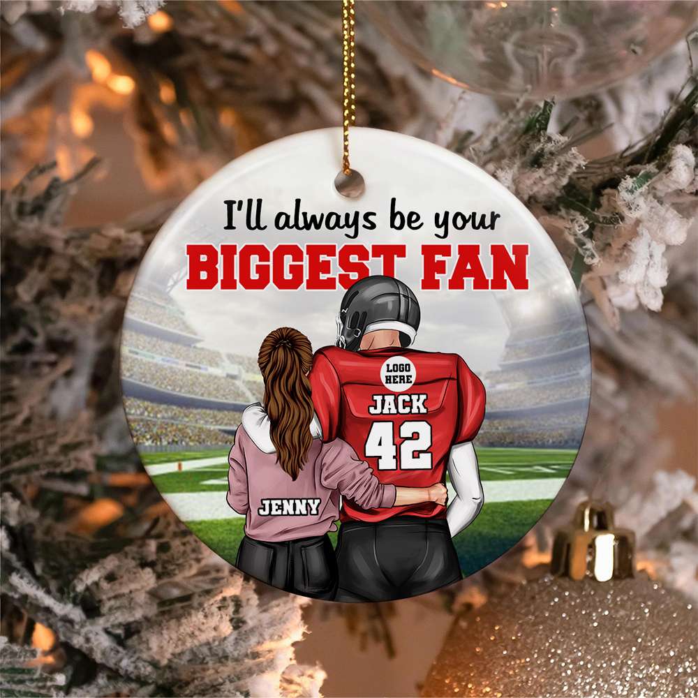 Personalized Football Couple Ceramic Ornament - You're Always a Winner Ornament PopCulturePrints