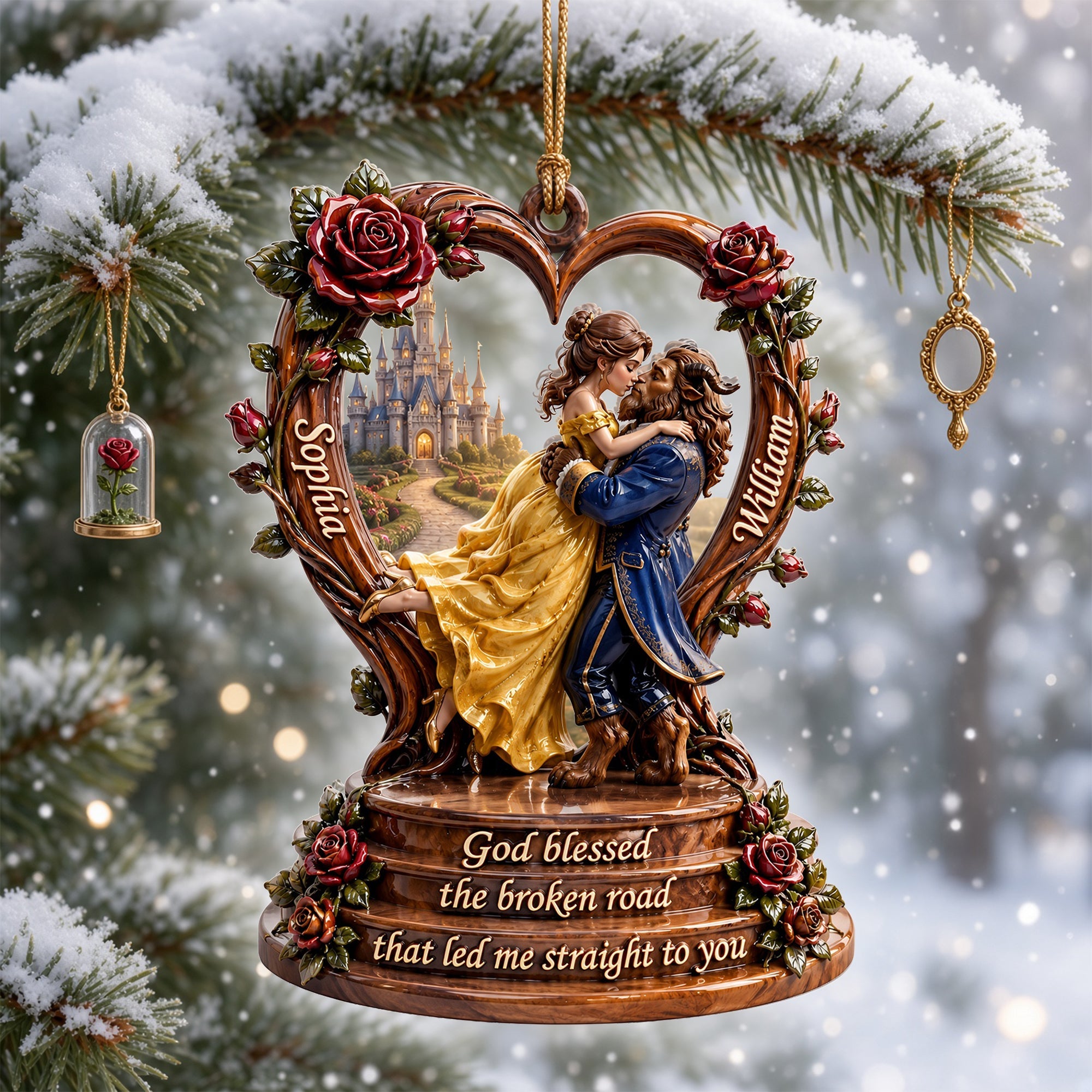 Love's Destiny: The Fantasy Fate Couple Acrylic Ornament - Personalized Gift for Couples