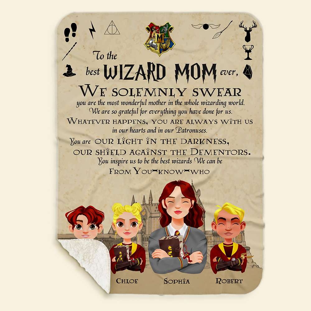 Magical Personalized Wizard Blanket for Mom