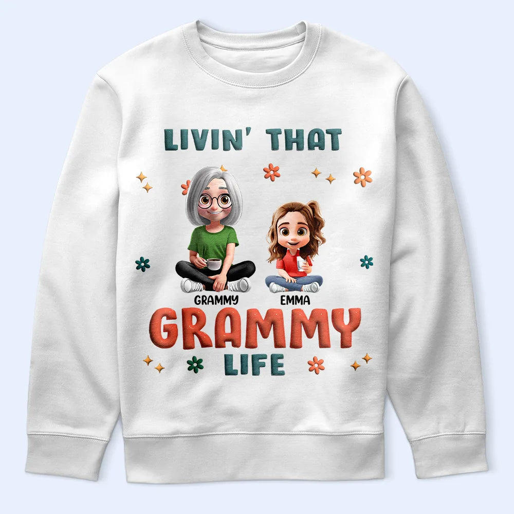 “Livin' That Grandma Life” - Personalized T-Shirt for Fabulous Grandmas T-shirt PopCulturePrints