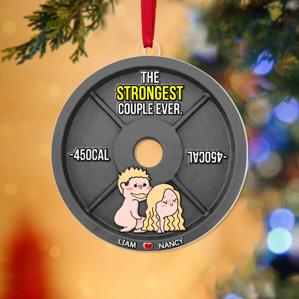 Personalized Naughty Couple Ornament - Strongest Couple Ever | Valentine's Day Gifts Ornament PopCulturePrints