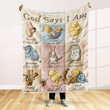 Load image into Gallery viewer, God Says I Am - Personalized Christian Blanket Gift for All Occasions Blanket PopCulturePrints
