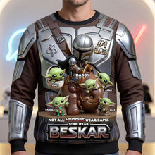 Load image into Gallery viewer, #1 Dad: Not All Heroes Wear Capes - Personalized Warrior Dad and Kids Shirt AOP Products PopCulturePrints
