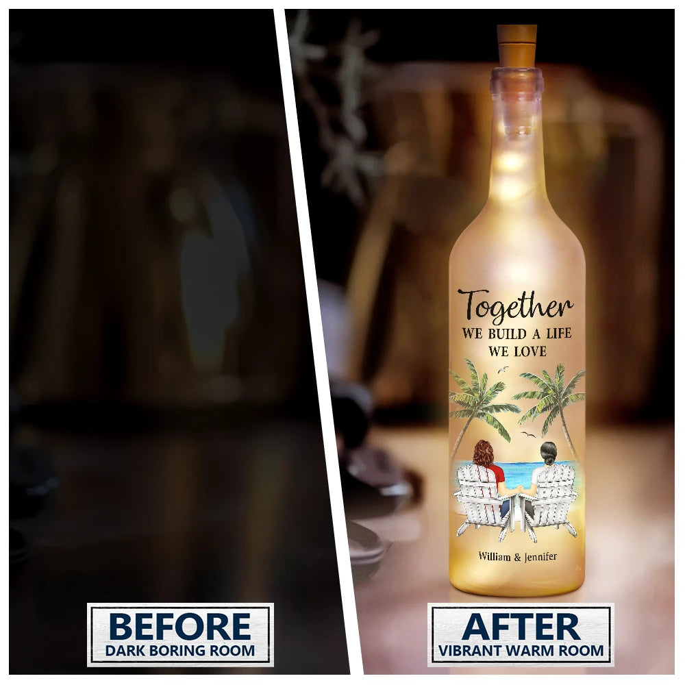 From Our First Kiss Till Our Last Breath - Personalized Bottle Light Bottle Light PopCulturePrints