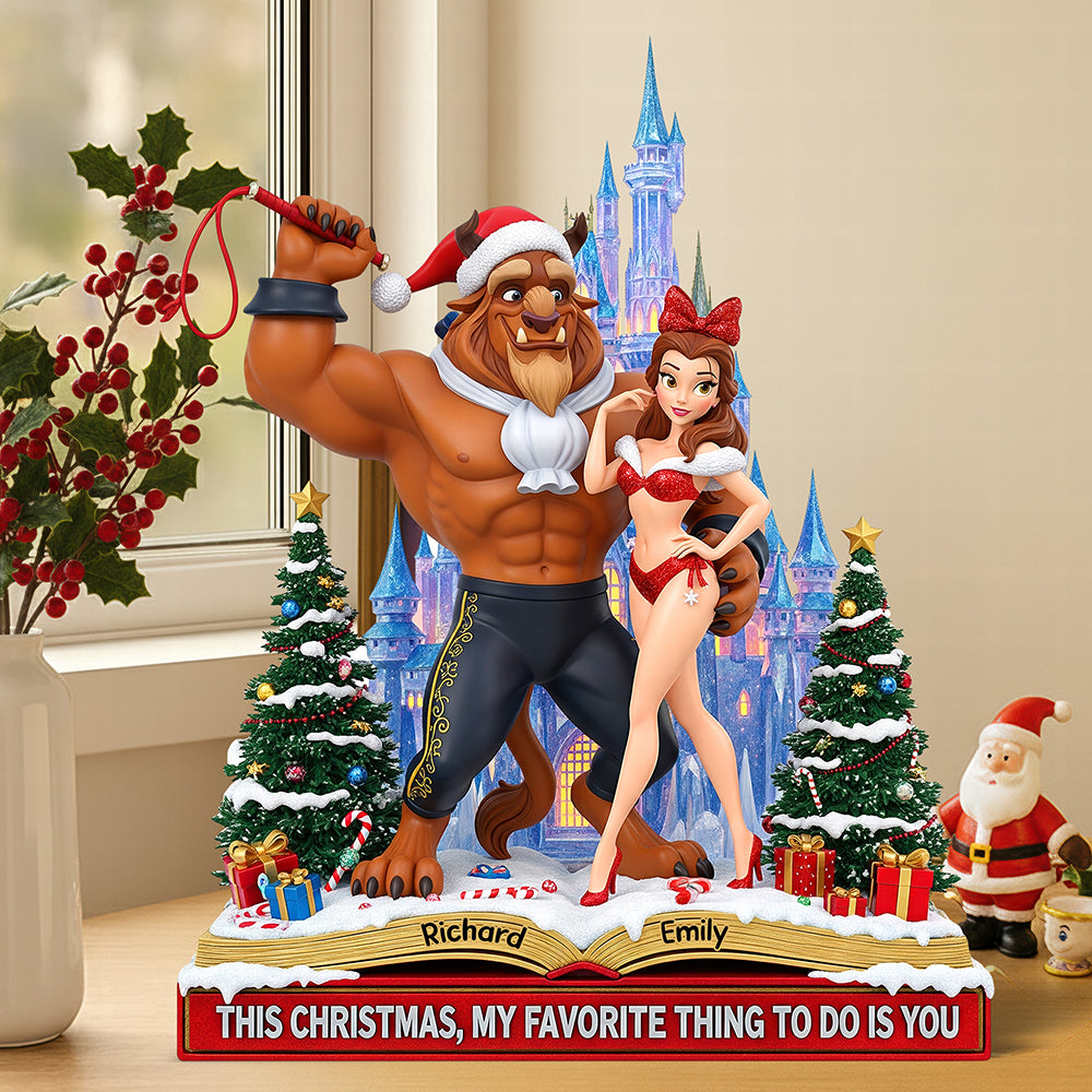 This Christmas, My Favorite Thing To Do Is You - Enchanted Couple Acrylic Plaque Shaped Plaques PopCulturePrints