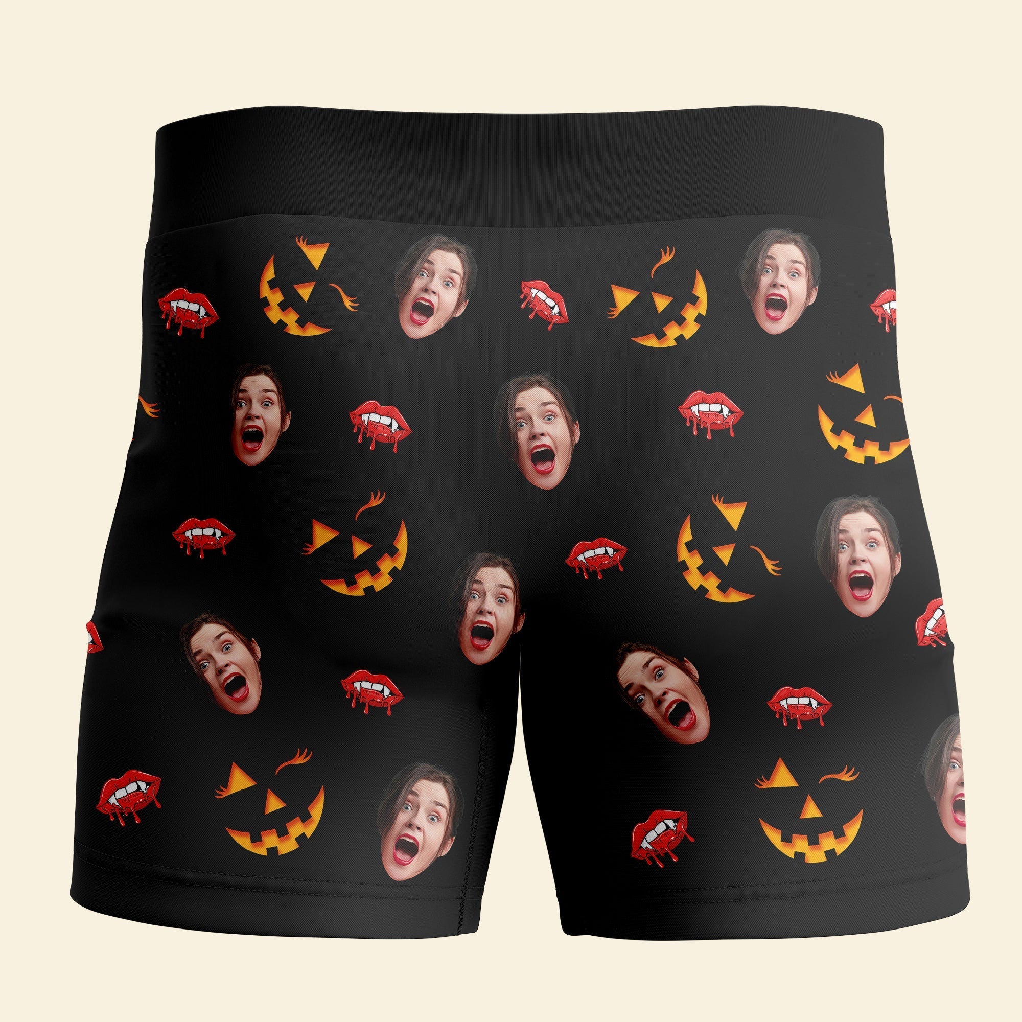 Personalized Halloween Boxer Briefs - Custom Photo Gift for Couples