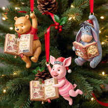 Load image into Gallery viewer, “Bookish and Bright” - Woodland Friends Reading Book Ornament - Personalized Christmas Gift for Kids, Book Lovers, and Friends
