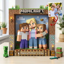 Load image into Gallery viewer, "Celebrate Mom's Love with Our Personalized Pixel Mom &amp; Mini Crew Acrylic Plaque" - Custom Photo Gift for Mom and Grandma Shaped Plaques PopCulturePrints
