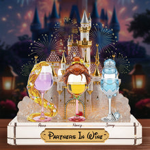 Load image into Gallery viewer, Partners In Wine - Personalized Drink Princess Besties Plaque Shaped Plaques PopCulturePrints
