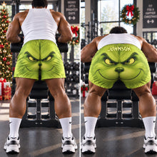 Load image into Gallery viewer, Unleash Your Inner Grinch - Personalized Men's Beach Shorts

