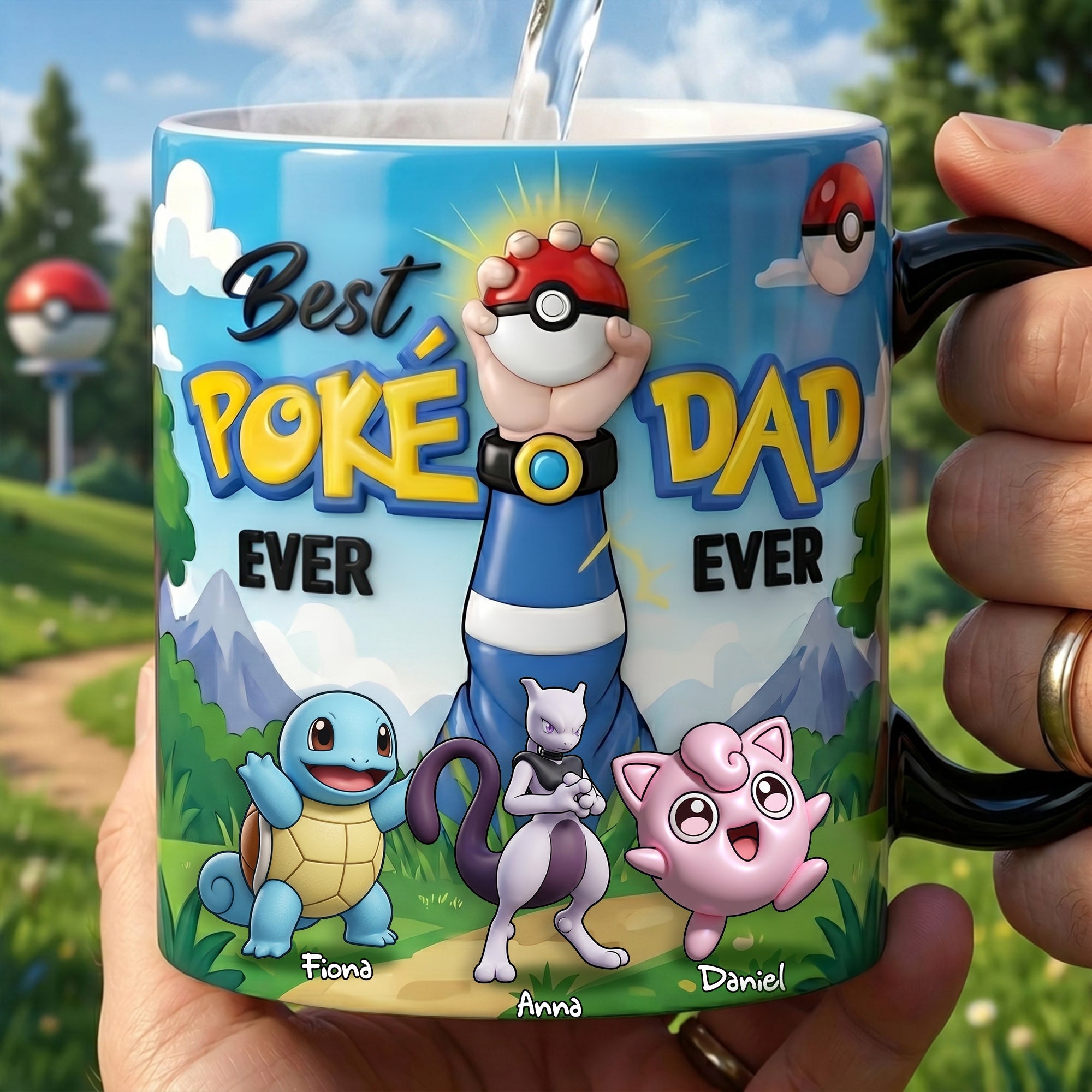 Best Poke Dad Ever - Custom Personalized Coffee Mug for Dads and Grandpas Coffee Mug PopCulturePrints