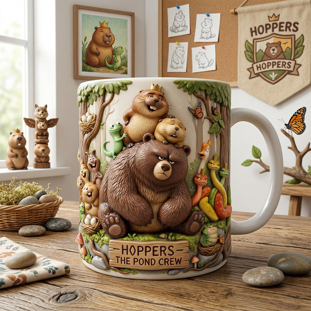 Hoppers - The Pond Crew Mug: A Funny Adventure Awaits - Personalized Coffee Mug for Nature Lovers Coffee Mug PopCulturePrints