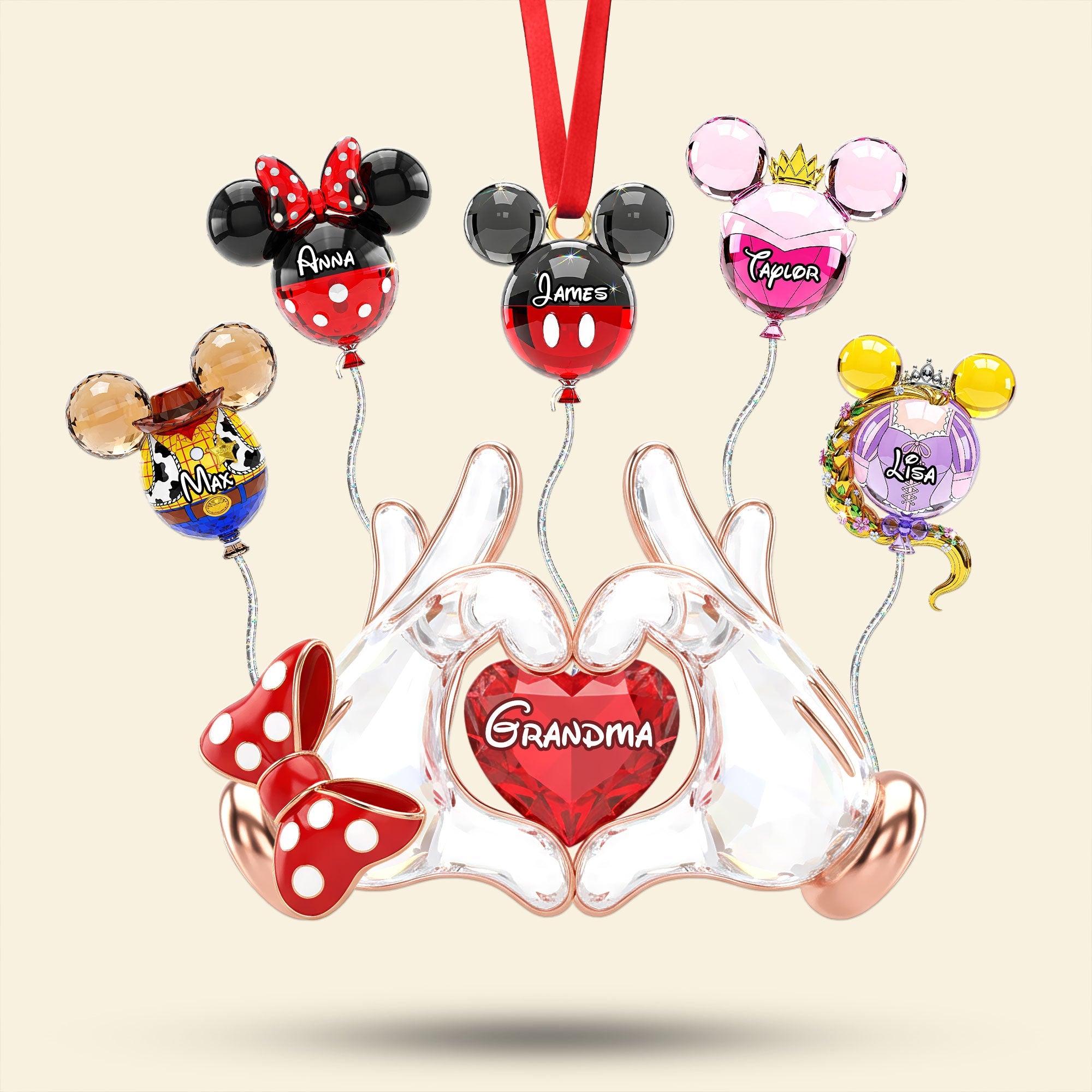 “Grandma, You’re Our Fairytale Hero!” - Personalized Fairytale Balloon Grandma Ornament - Unique Gift for Grandma Ornament PopCulturePrints