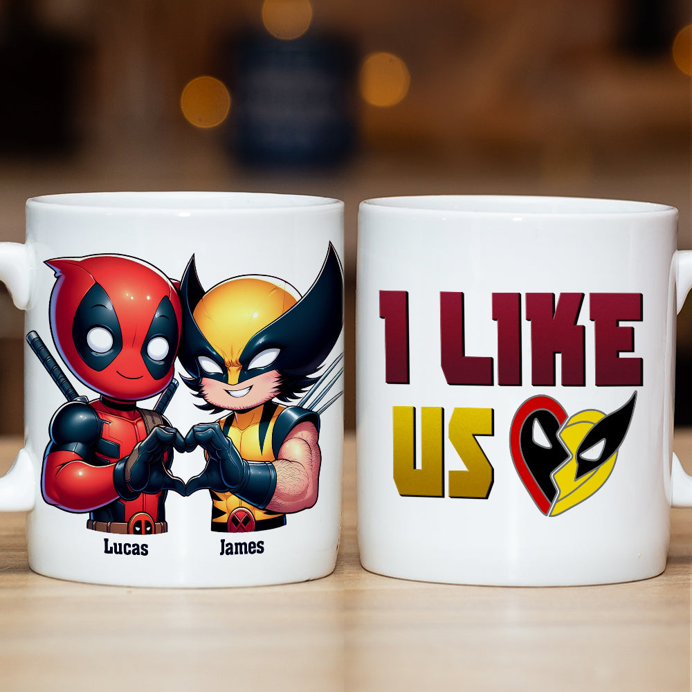 Personalized Deadpool and Wolverine Couple Mug