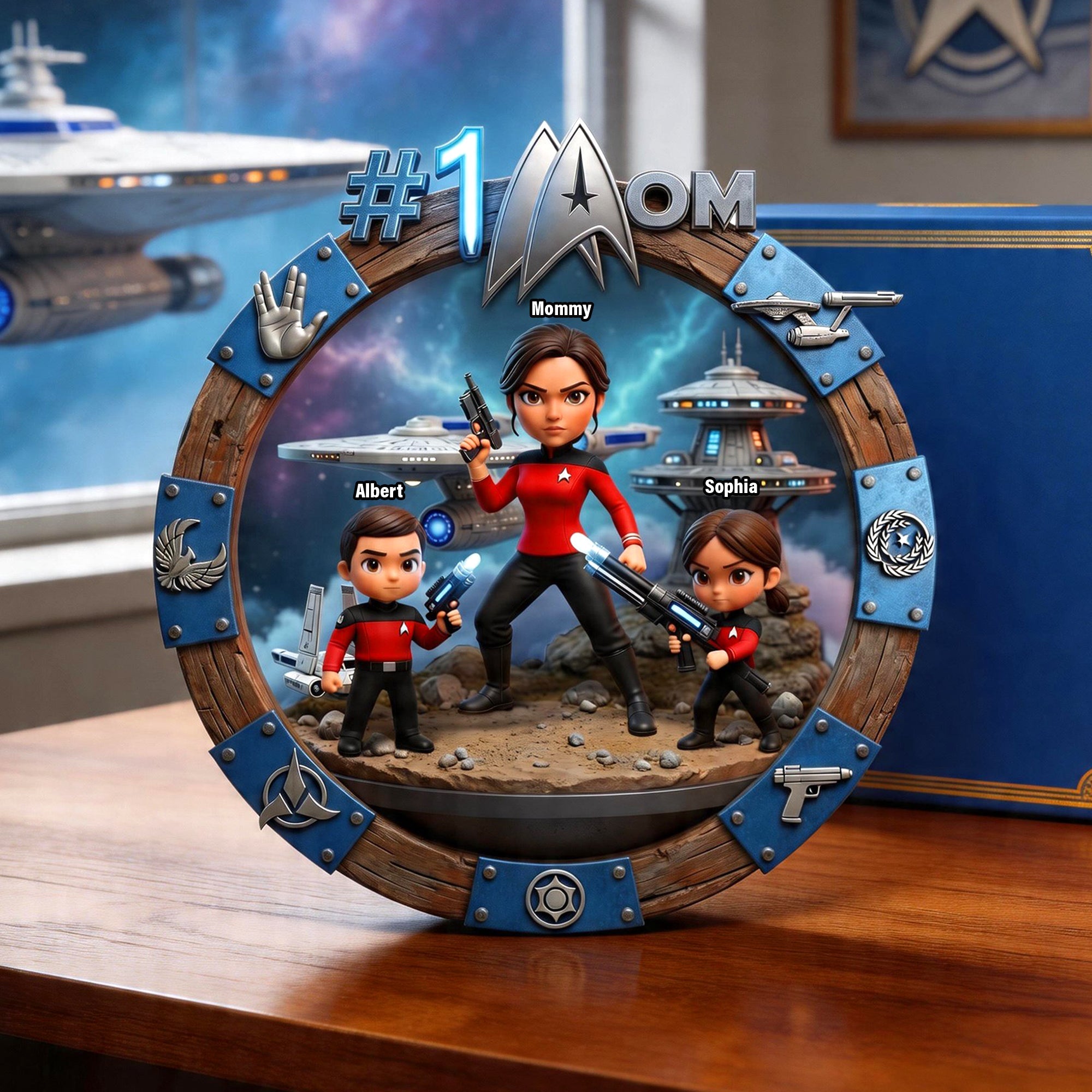 “#1 Mom” - Personalized Best Captain Mom Acrylic Plaque - Unique Gift for Mom, Grandma, and More Shaped Plaques PopCulturePrints