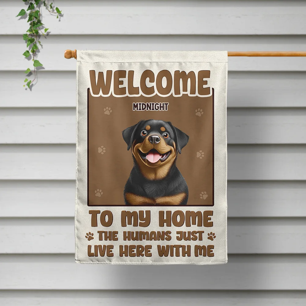Welcome Home, Where Dogs and Humans Share Love - Personalized Flag for Pet Lovers Flag PopCulturePrints