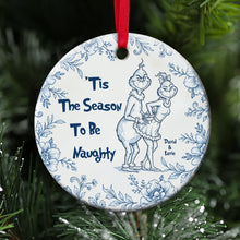 Load image into Gallery viewer, &#39;Tis The Season To Be Naughty - Flirty Green Monster Couples Ornament - Personalized Christmas Gift Ornament PopCulturePrints
