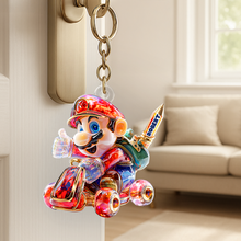 Load image into Gallery viewer, “Race into Adventure!” Personalized Keychain for Car Fans - Custom Gift for Enthusiasts, Friends, and Family Keychains PopCulturePrints
