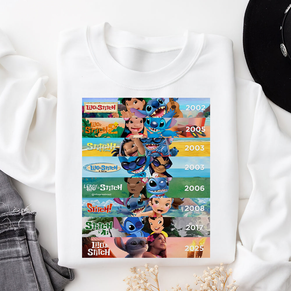 “Celebrate Every Stitch Moment” - Personalized Gifts for Movie Fans - Alien's Colorful Timeline Tee Shirts PopCulturePrints