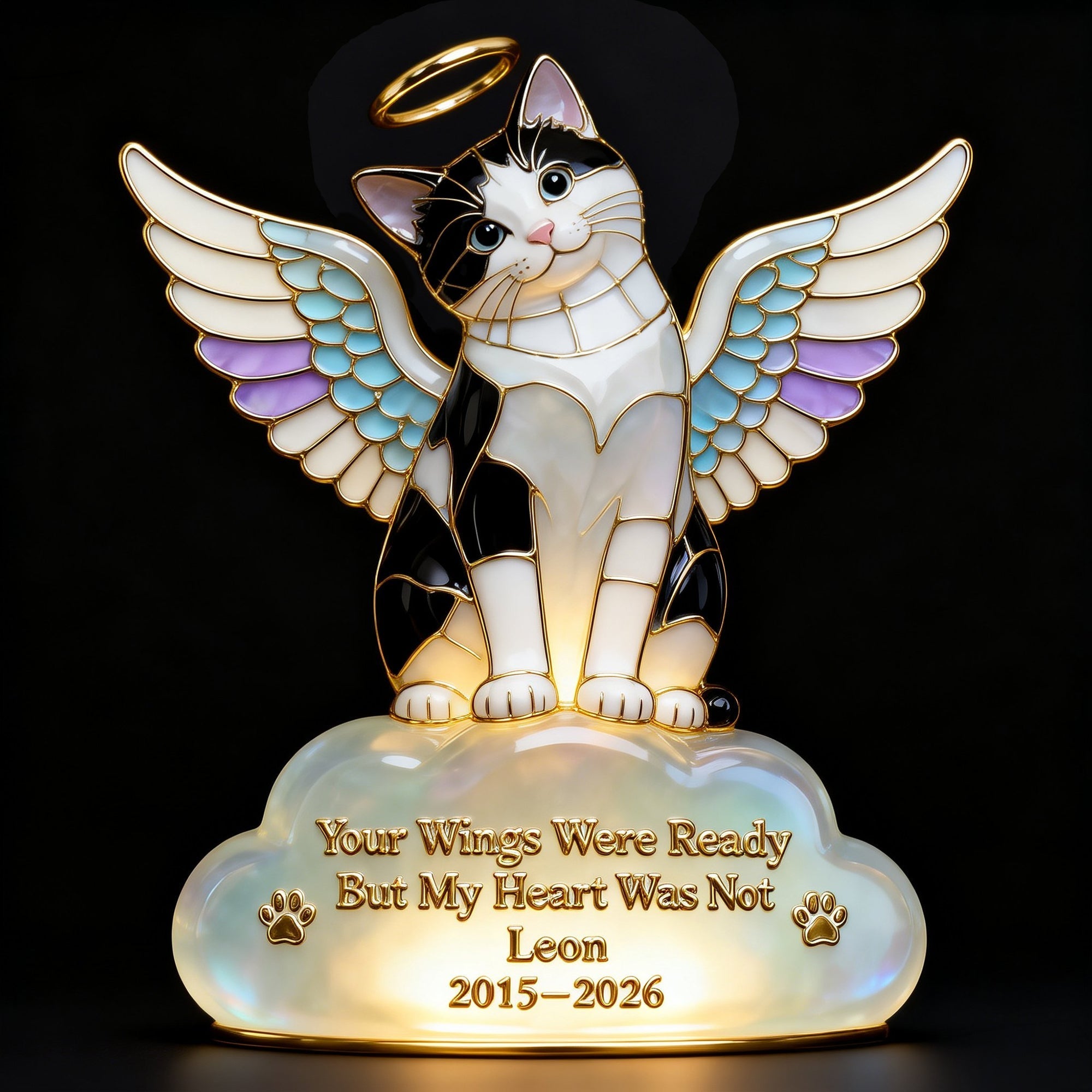 Your Wings Were Ready, But My Heart Was Not - Custom Pet Angel Memorial Light Box Light Box PopCulturePrints