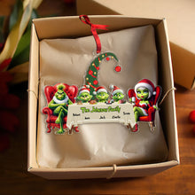 Load image into Gallery viewer, Custom Family Christmas Ornament - Whimsical Grinch Edition
