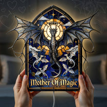 Load image into Gallery viewer, “Mother Of Magic” - Personalized Dragon Mom Light Box - Unique Gift for Moms and Grandmas Light Box PopCulturePrints
