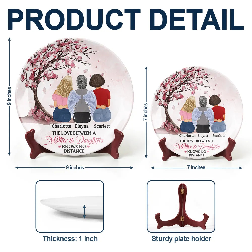 Mother & Daughters - Forever Linked Together Ceramic Plate - Personalized Gift for Mom & Grandma Ceramic Plate PopCulturePrints