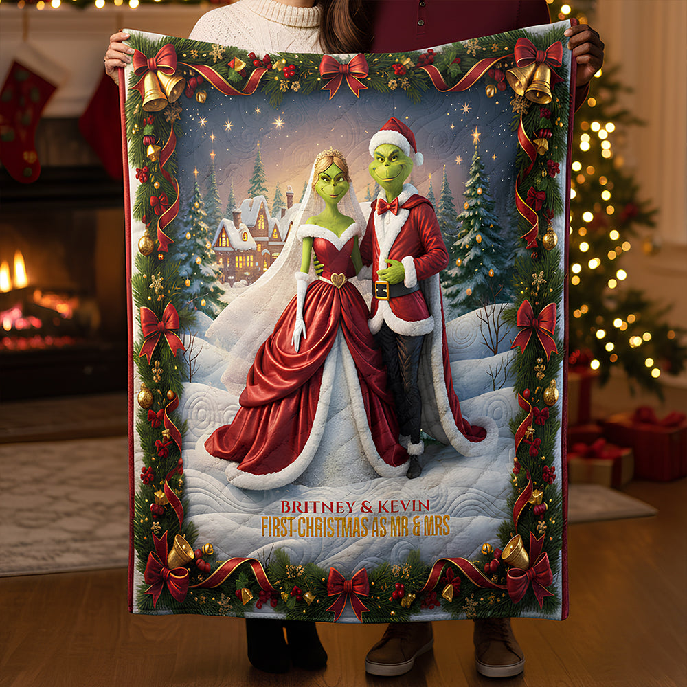 "Celebrate Your First Christmas Together!" - Personalized First Christmas Blanket for Couples Blanket PopCulturePrints