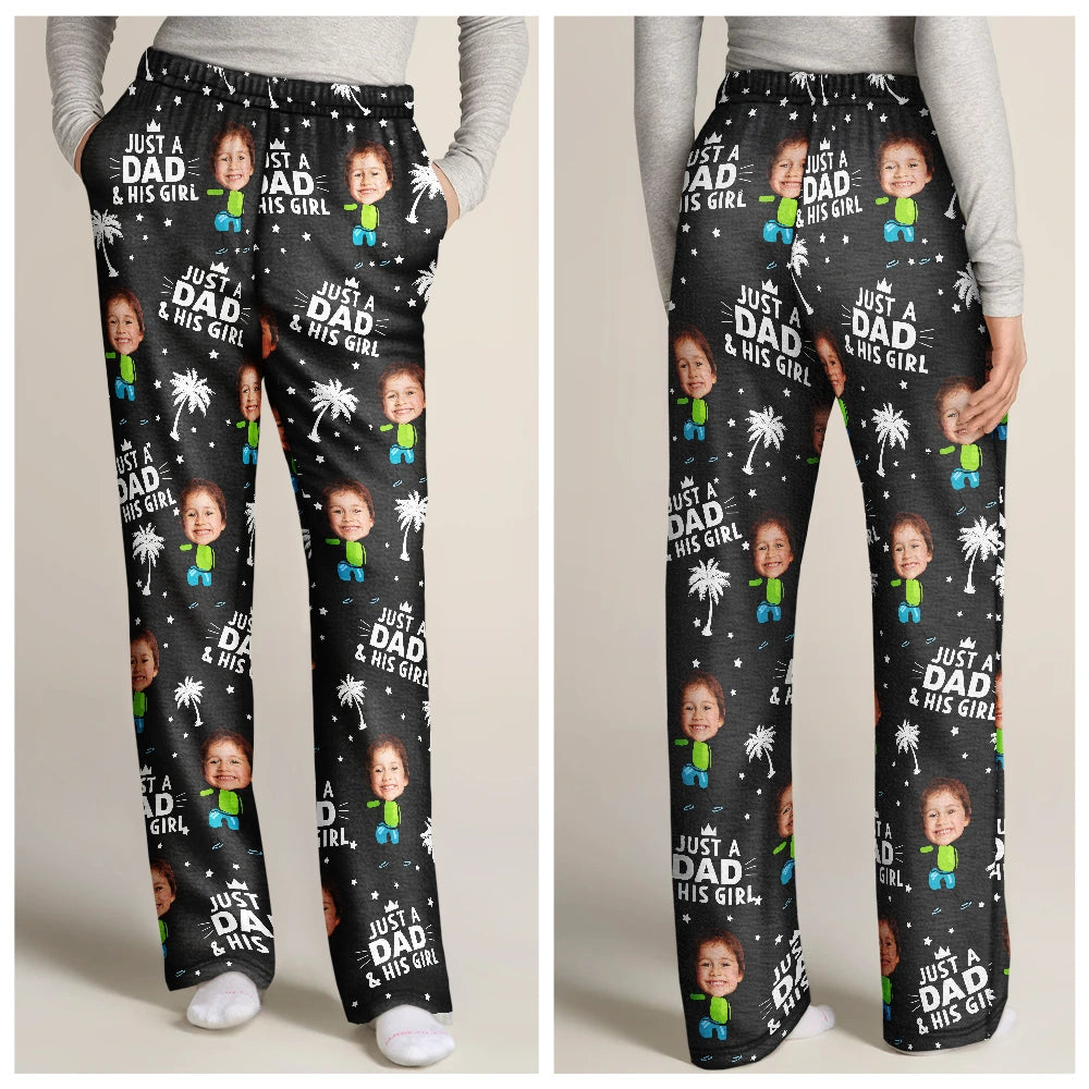 "Just A Dad & His Girl" - Personalized Pajama Pants for Dad, Perfect Fathers Day Gift Pajama Pants PopCulturePrints