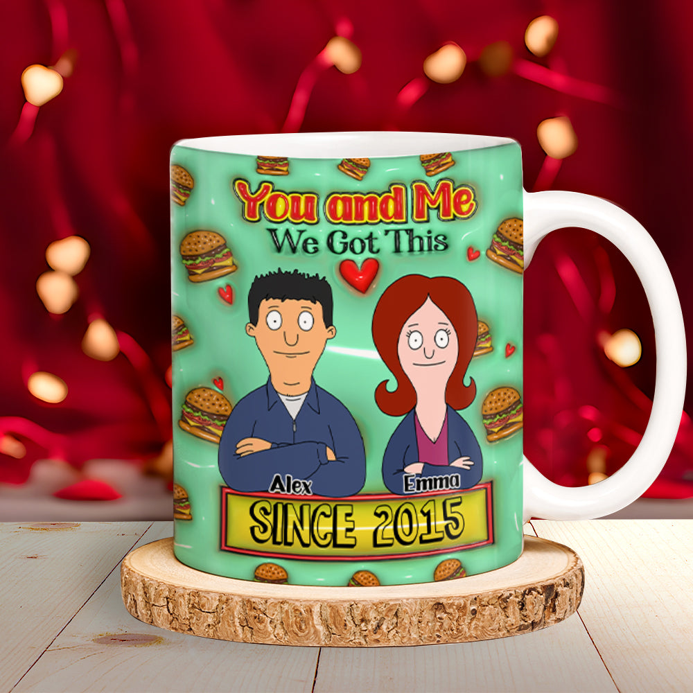 Customizable 3D Mug for Couples - Valentine's Day Gifts & Pop Culture Gift Since 2015 Coffee Mug PopCulturePrints