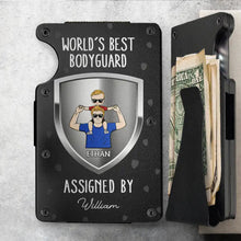 Load image into Gallery viewer, World's Best Bodyguard - Personalized Card Wallet with Money Clip Card Wallet PopCulturePrints
