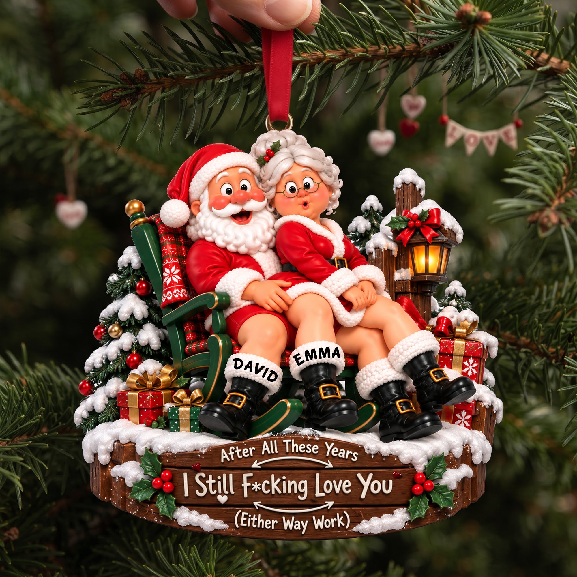 Love That Lasts - Personalized Christmas Ornament for Couples