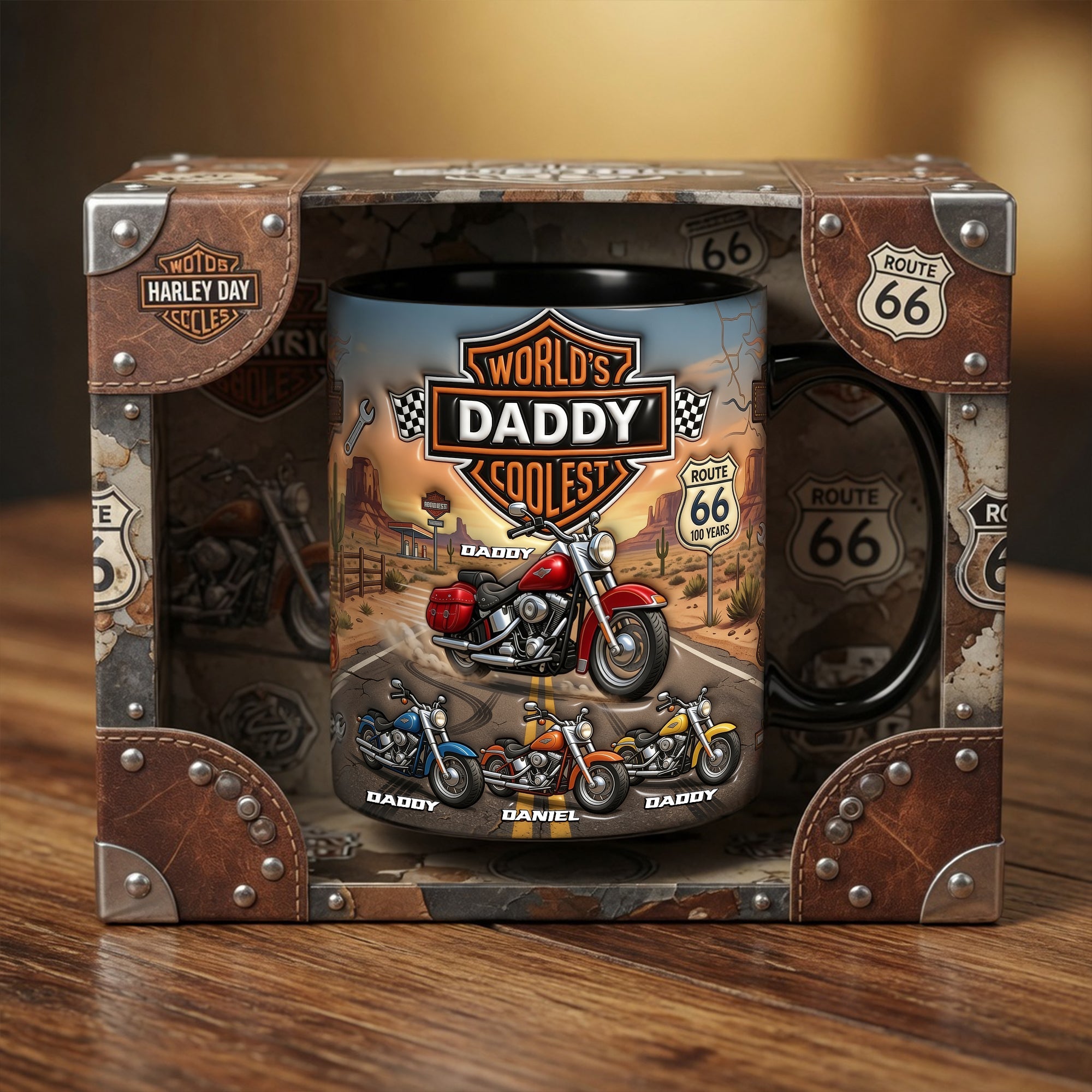 World's Coolest Daddy - Custom Motorcycle Mug for Father's Day