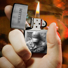 Load image into Gallery viewer, Honor Their Service - Personalized Patriot Veteran Lighter - Custom Gift for Veterans, Friends, Family Lighter PopCulturePrints
