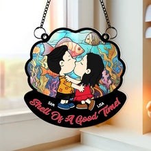 Load image into Gallery viewer, Personalized Couple Suncatcher Ornament - Kissing Under the Sea
