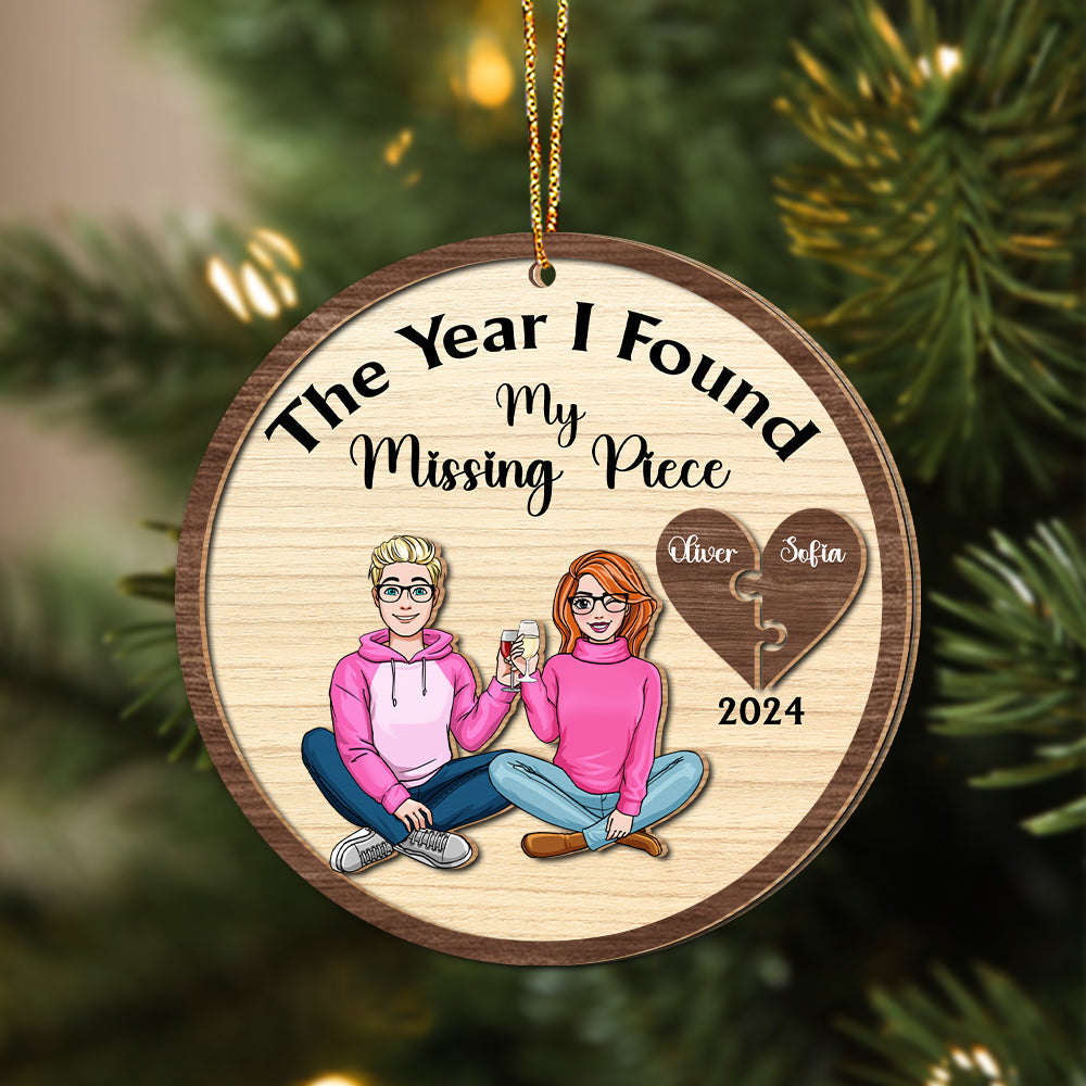 Personalized Romantic Christmas Ornament for Couples - Valentine's Day Gifts Ornament PopCulturePrints